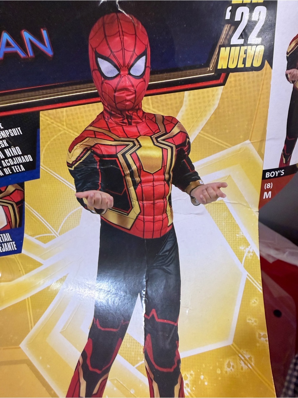 Spider-Man Marvel No Way Home Costume  Size M Boy’s 1 pc suit/ fabric mask